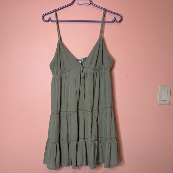 GARAGE Olive Green Mini Sundress - Picture 1 of 4
